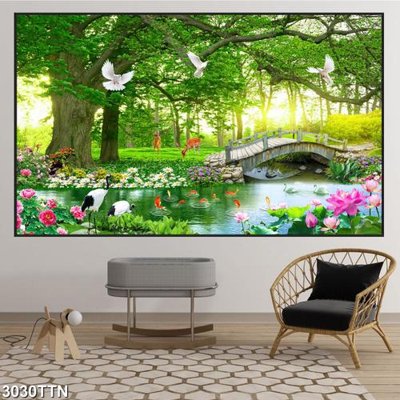 File ảnh gốc Tranh sơn thủy thác nước 3030TTN (chuyên in mica)