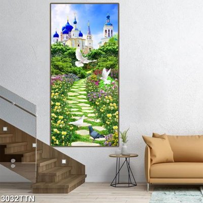 File tranh gốc Tranh sơn thủy thác nước 3032TTN (bản quyền) độc đáo