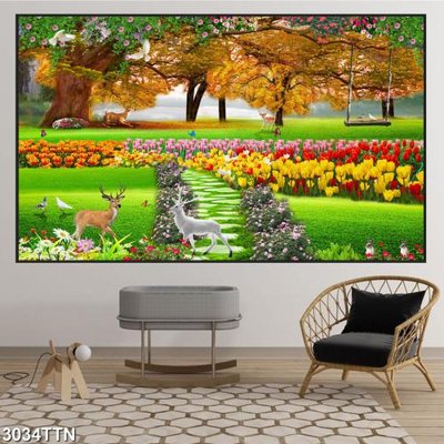 Tệp tin gốc Tranh sơn thủy thác nước 3034TTN (dùng cho in) Tranh sơn thủy thác nước 3034TTN