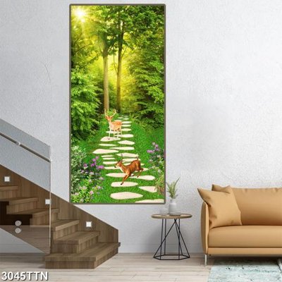 Ảnh mô tả file gốc in mica Tranh sơn thủy thác nước 3045TTN