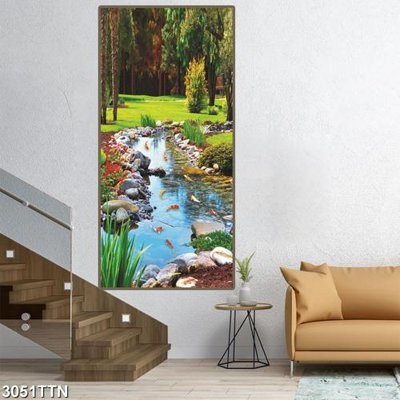 Download file Tranh sơn thủy thác nước 3051TTN (gốc) in mica ốp bếp