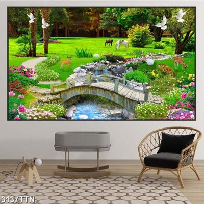 Tệp tin gốc Tranh sơn thủy thác nước 3137TTN (chất lượng cao) Tranh sơn thủy thác nước 3137TTN