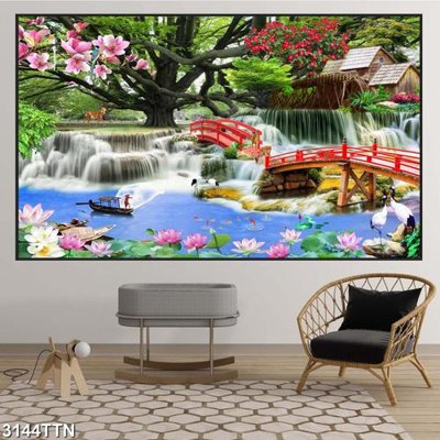 Tải về file gốc Tranh sơn thủy thác nước 3144TTN (dùng cho in quảng cáo)