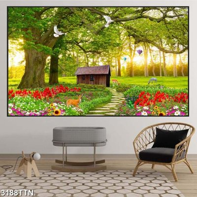 File in ấn cao cấp Tranh sơn thủy thác nước 3188TTN (file gốc)