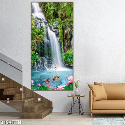 Tải file Tranh sơn thủy thác nước 3194TTN (ảnh gốc) 300dpi Tranh sơn thủy thác nước 3194TTN