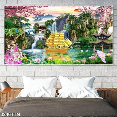 File gốc Tranh sơn thủy thác nước 3246TTN (cho in UV) siêu nét