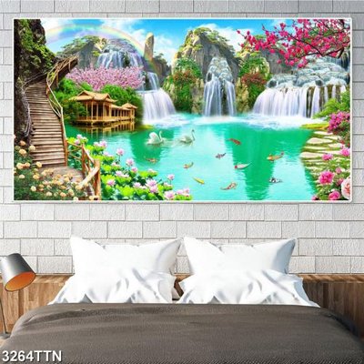 Tải file gốc Tranh sơn thủy thác nước 3264TTN (in tráng gương) siêu đẹpFile tranh gốc Tranh sơn thủy thác nước 3264TTN chất lượng cao