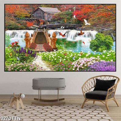 Tải file Tranh sơn thủy thác nước 3270TTN (gốc) để in ấn ngay