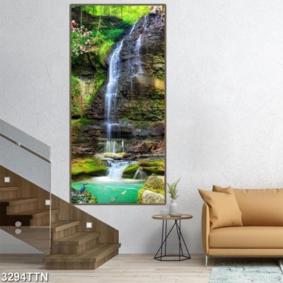 File gốc Tranh sơn thủy thác nước 3294TTN (in mica) làm quà tặng