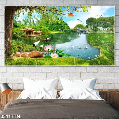 Tải file Tranh sơn thủy thác nước 3311TTN (gốc) in ấn chất lượng