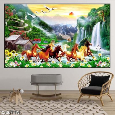 File gốc Tranh sơn thủy thác nước 3330TTN (phong cách) châu Âu