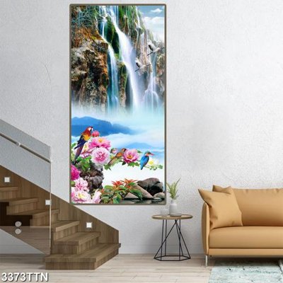 File gốc Tranh sơn thủy thác nước 3373TTN (PNG) không nền chất lượng