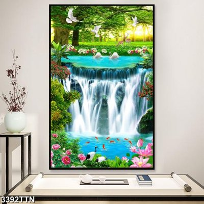 Tải file gốc Tranh sơn thủy thác nước 3392TTN (in tráng gương) siêu đẹpFile tranh gốc Tranh sơn thủy thác nước 3392TTN chất lượng cao