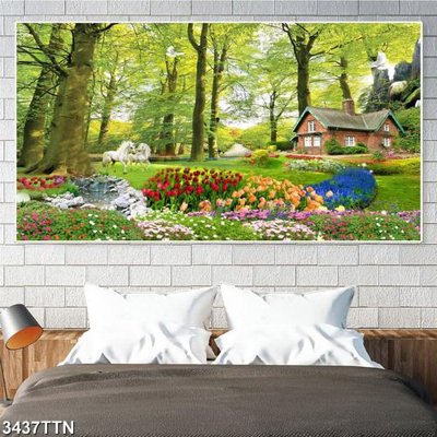 File tranh Tranh sơn thủy thác nước 3437TTN (ảnh gốc) độ nét vượt trội