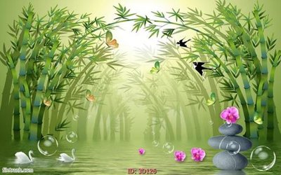 Ảnh gốc Tường nền 3D hiện đại 3D126 (độ nét cao) in tráng gương