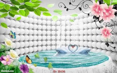 File in trần Tường nền 3D hiện đại 3D196 (bản gốc) mây trời