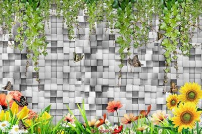 File gốc Tường nền 3D hiện đại 3D44 (in tráng gương) sang trọng