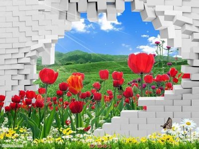 File gốc Tường nền 3D hiện đại 3D45 (in lụa) tranh thuận buồm