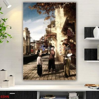 File tranh File tranh hà nội xưa 65HN (ảnh gốc) in trần nhà