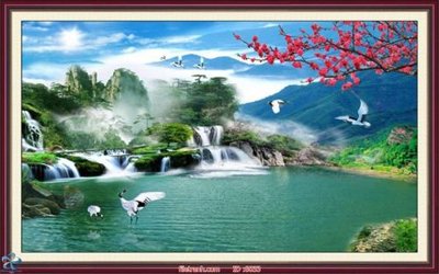 File tranh in tráng gương File tranh phong thủy 8033 (siêu nét)