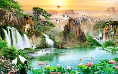 File in mica File tranh phong thủy 9069 (bản gốc) sắc sảo