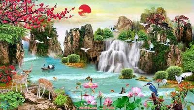 File in mica File tranh phong thủy 9082 (ảnh gốc) đẹp