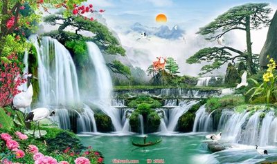 Ảnh gốc file in lụa File tranh phong thủy 9261 chi tiết