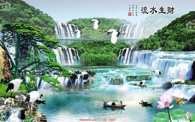 File in trần File tranh phong thủy 9267 (bản gốc) mây trời