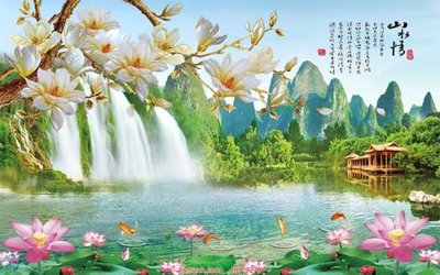 File tranh File tranh phong thủy 9270 (bản gốc) in lụa dán tường