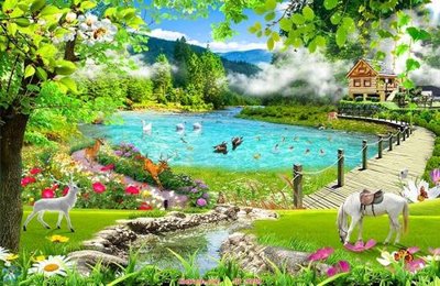 Ảnh gốc File tranh phong thủy 9338 (độ nét cao) in tráng gương