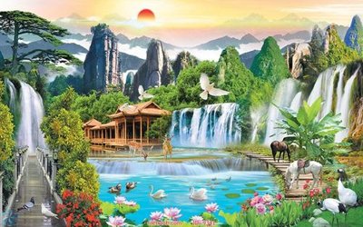 File in lụa File tranh phong thủy 9341 (chất lượng cao) File tranh phong thủy 9341