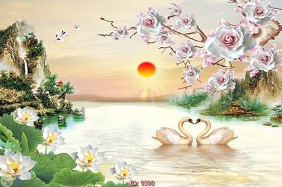 File tranh File tranh phong thủy 9390 (ảnh gốc) in trần nhà