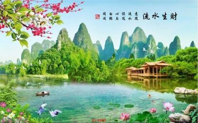 File gốc File tranh phong thủy 9460 (in lụa) tranh thuận buồm