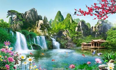 File in trần File tranh phong thủy 9534 (bản gốc) đại dương