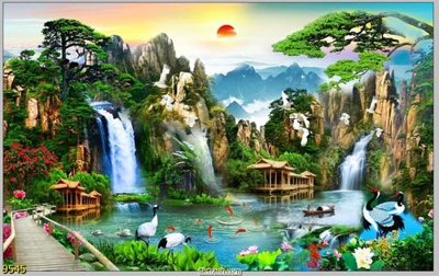 Chi tiết file gốc File tranh phong thủy 9545 (cho in tráng gương)