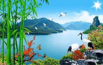 File in trần File tranh phong thủy 9611 (bản gốc) phong cảnh