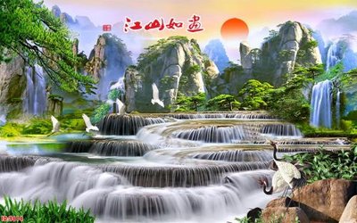 File tranh PSD File tranh phong thủy 9614 chất lượng cao