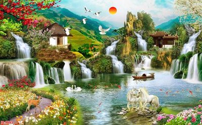 File ảnh File tranh phong thủy 9643 (gốc) in quảng cáo ngoài trời