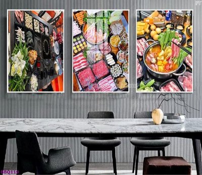 File tranh trang trí File in tranh treo quán lẩu bbq BBQ119 (file gốc)