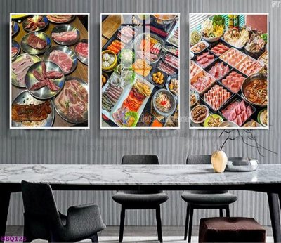 Tải file File in tranh treo quán lẩu bbq BBQ123 (PSD) cho in tranh kính