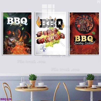 File gốc File in tranh treo quán lẩu bbq BBQ128 (vector) cho in ấn