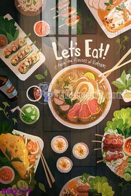 Download file gốc File in tranh treo quán lẩu bbq BBQ137 (in lụa) hoa lá