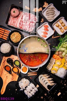 File PSD in ấn File in tranh treo quán lẩu bbq BBQ139 (chất lượng cao)