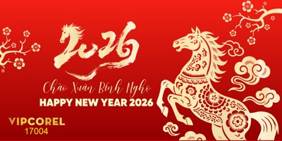 File gốc Backdrop Happy New Year 2026 file corel #11 (PNG) trong suốt (transparent)