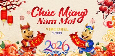 File gốc Backdrop Happy New Year 2026 file corel #15 (in lụa) tranh phong thủy