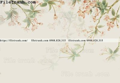 File tranh gốc Buc tuong nen hong hac rung nhiet doi Bac Au 142 (bản quyền) độc đáo