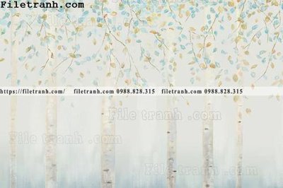 File tranh in trần 3D Buc tuong nen hong hac rung nhiet doi Bac Au 163 (ảnh gốc)