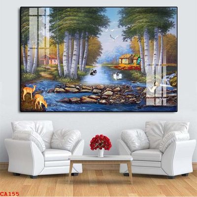 File gốc in tráng gương File tranh sơn dầu châu âu CA155 chi tiết