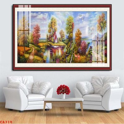 Ảnh gốc File tranh sơn dầu châu âu CA318 (nét căng) in mica