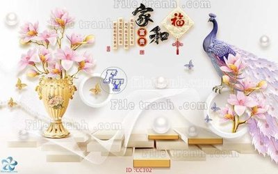 Tải file File gốc tranh chim công CC102 (gốc) làm file quảng cáo